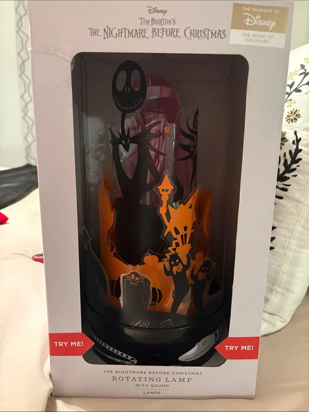 NWT Hallmark Disney Nightmare Before Christmas Rotating Lamp Sound Jack Zero